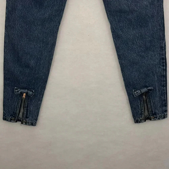 Jordache 80s High Waist Tapered Leg Deep Indigo Wash Retro Mom Jeans Sz 24 - Picture 7 of 9